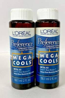2 pack L'oreal Preference Mega Cools 2 oz  Metal Ice MG3