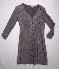 UO Pins and Needles 3/4 Sleeve Above Knee Printed Dark Blue Shirt Dress ~ Size S