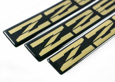 82-92 Camaro Z28 Gold Rocker Panel & Rear Bumper Emblem Set of 3