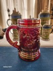 Greentown Westmoreland Red Carnival Glass Stein Troubadour Decor D001 — photo 3