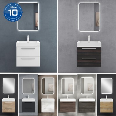 doporro Badmöbel Set 2Schubladen 60cm Waschtischunterschrank SoftClose Quadratto