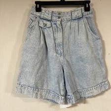 Vintage 80's Kyoto Jeans Shorts Acid Wash Cuffed Knee Short Size 5/6