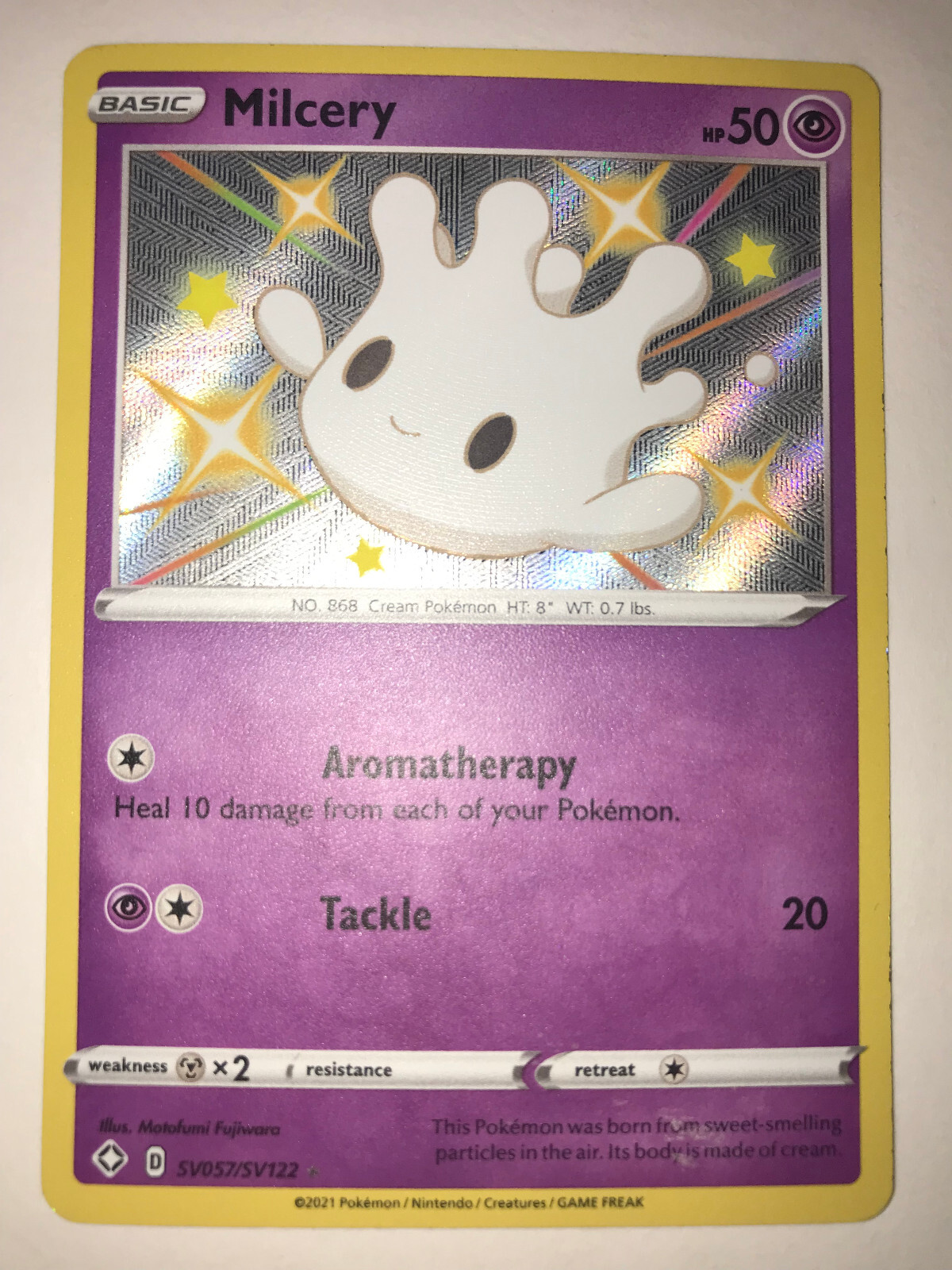 Milcery SHINY SV057/SV122 Shining Fates NM Holo Foil Rare Pokemon Card
