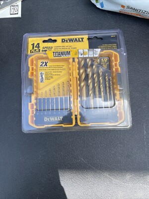 Dewalt 14 Piece Titanium Speed Tip Drill Bits Set  Wood & Metal