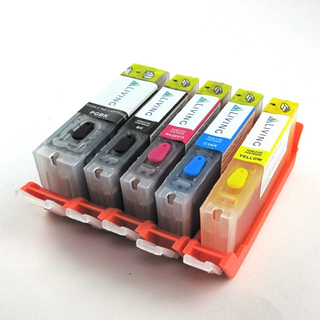Refillable Edible Ink Cartridge for Canon PGI250 & CLI251 5 PCS