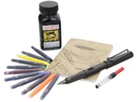 Lamy Safari Charcoal Fountain Fine Point Pen & Noodler's Black Ink + Notebook Lamy Safari Charcoal Fountain Fine Point Pen & Noodler's Black Ink + Notebook