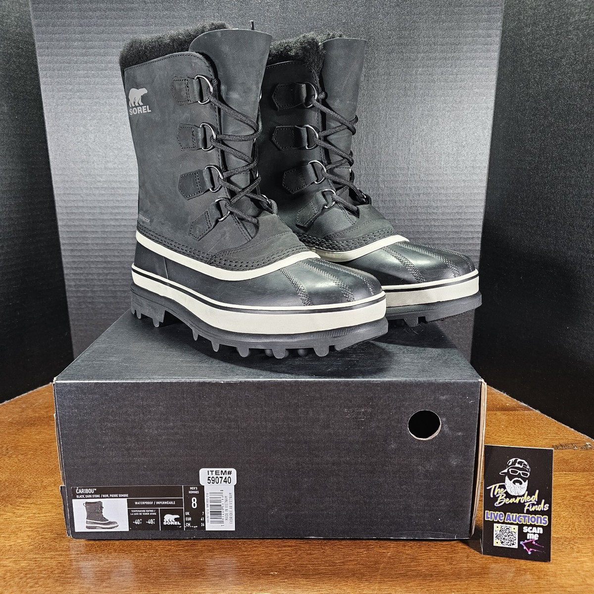 SOREL Caribou Waterproof Boot Insulated Black Dark Stone Natural Rubber Men\'s 13 Sorel CARIBOU™ Men main image 4