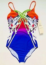 GOTTEX 8 S 10 M 12 M-L Ombre Iris Underwire V-Neck One Piece Swimsuit 178