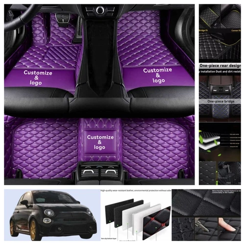 Alfombrillas coche Fiat 500 2008-2019 impermeables para todo tipo de clima alfombras personalizadas carga - Imagen 35 de 44