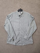 Eddie Bauer Relaxed Fit Wrinkle Free Button Shirt Mens XL Tall Green Plaid