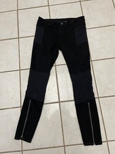 ATHLETA Black TRAILSETTER PONTE MOTION Stretch Rayon MOTO Style Zip Leg Pants 6