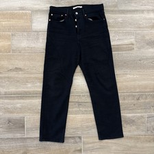Levi's Wedgie Straight Womens Jeans Black Button Fly Size 28x28