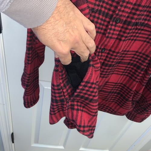 Woolrich Flannel Mens XL Buffalo Plaid Red Shirt Jacket Pockets Shacket - Picture 5 of 8