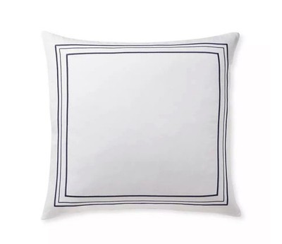 Serena and Lily SOHO NAVY BLUE with White Euro Pillow Shams
