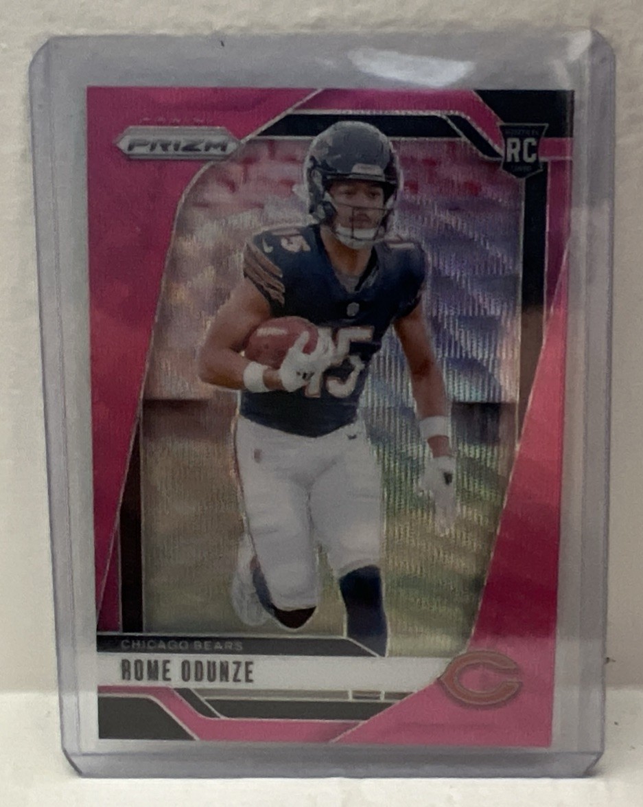 Rome Odunze 2024 Panini Prizm Pink Wave Rookie RC #385 Chicago Bears