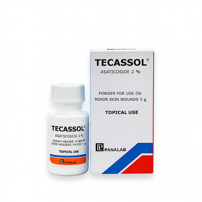 Tecassol powder 5g Centella Asiatica 2%, Wound healing, Ulcers.