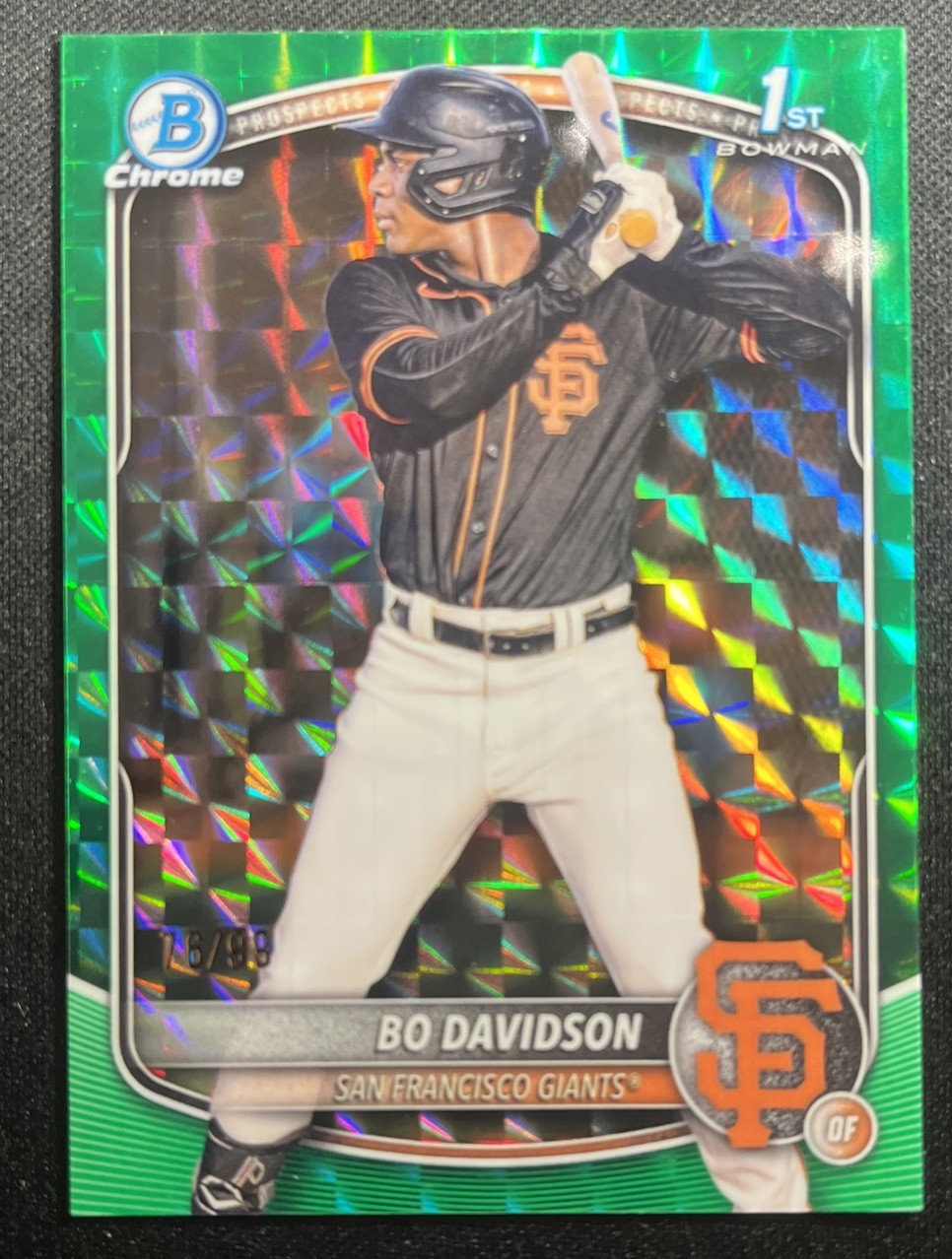 Bo Davidson 2025 Bowman Chrome 1st Green Geometric /99 Giants