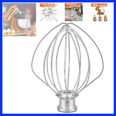 Whisk Attachment Stainless Steel Wires Whip K45WW Parts fit KitchenAid 4.5 an...