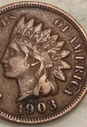 1903 Indian Head Cent Penny 1C - VF - #13649