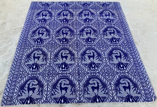 Vintage Traditional Handmade Beautiful Mexican Kilim Floor Rug Carpet 194x174 cm