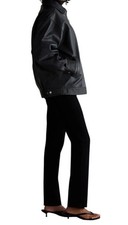 Quince Ultra-Stretch pull on Ponte Straight Leg Black Pants Size L career neutra