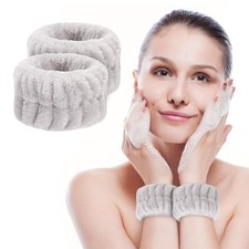 MOLOPPO 2 Pcs Soft Microfiber Wrist Bands for 1 Count Pack of 2 , A3-Grey