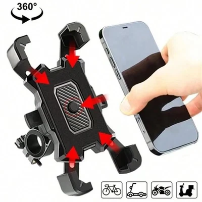 Supporto Universale Per Cellulare Per Moto, Bici, Scooter E Quad - Attacco Manubrio Rosso