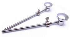 Jiayouy 2 Pieces Bass Drum Pedal Beater Aluminum Alloy Hammer Head Silver 2
