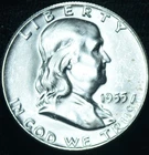 1955 50C Franklin Half Dollar BU White - 25289