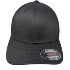 Port Authority Fitted Hat Black Solid XL Flexfit Vent Holes Blank