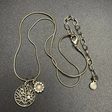 R.J. Graziano Signed Gold-Tone Tree of Life 16"-19" Pendant Necklace