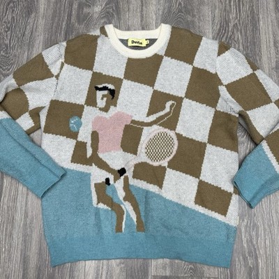 Duvin Design Racket Club Crew Knit Sweater Men's size XL