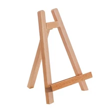 10.5" Tabletop Display Stand A-Frame Artist Easel, Beechwood Tripod Wood Holder