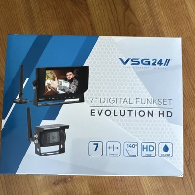 VSG24 7  Evolution HD Funk Rückfahrsystem Für Wohnmobil & LKW, KFZ Set Kabellos 