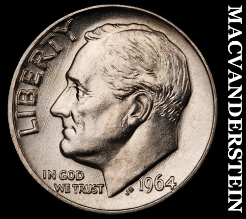 1964-D Roosevelt Dime- Silver Choice Gem Brilliant Uncirculated  #i4125