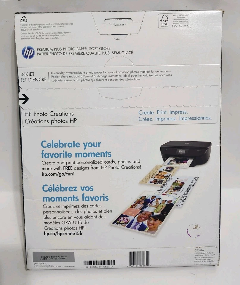 HP Premier Plus Inkjet Print Photo Paper 8 1/2" x 11" Soft Gloss 1/Pack White - Image 2 of 2