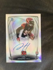 Autographed Card Jeremy Hill Rookie Refractor Bowman Chrome 2014. rookie card picture