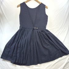 Retro Whimsigoth BABA Twee Polka Dot Fit Flare Dress S Dark Academia Schoolgirl