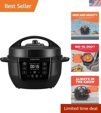 Black 4QT RIO Mini Multi-Cooker: Quick Clean & Safety Features for Peace of Mind
