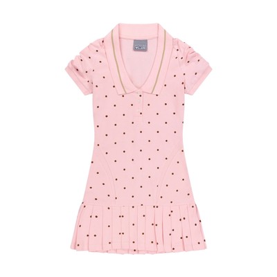 Ashley Williams Pink Polka Dots Amelia Dress size XS in Pique Jersey Knit NWT