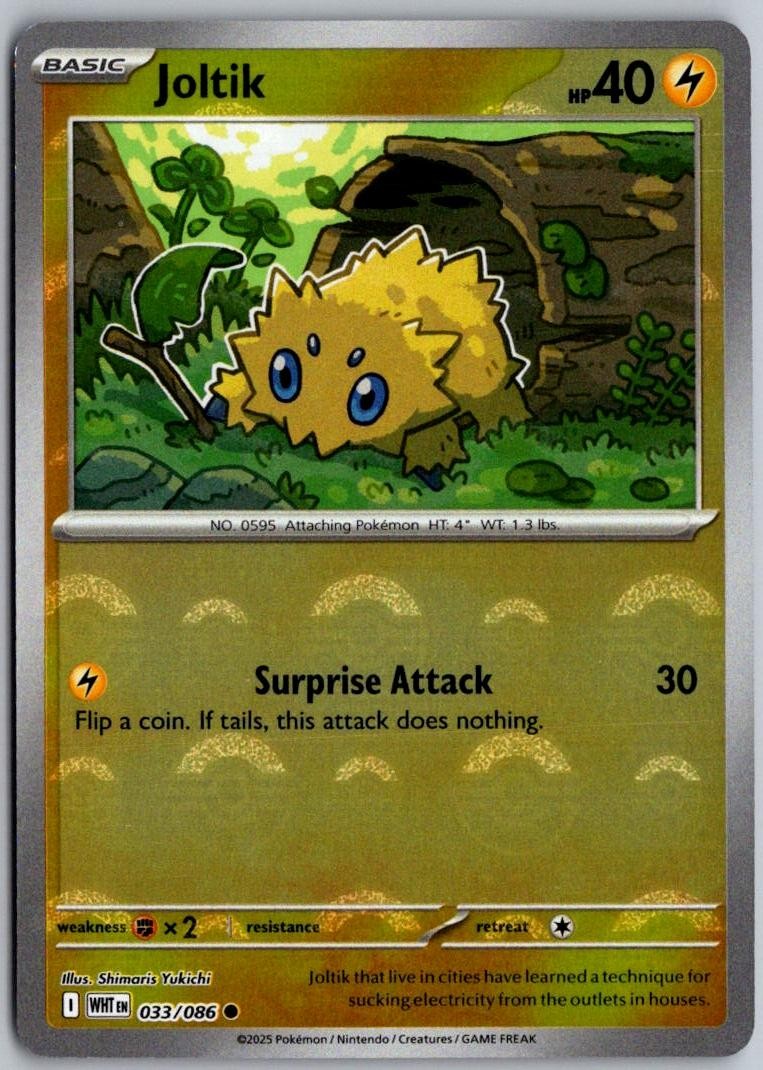 Joltik (Poke Ball Pattern) 033/086 Common White Flare Pokemon Holo Near Mint