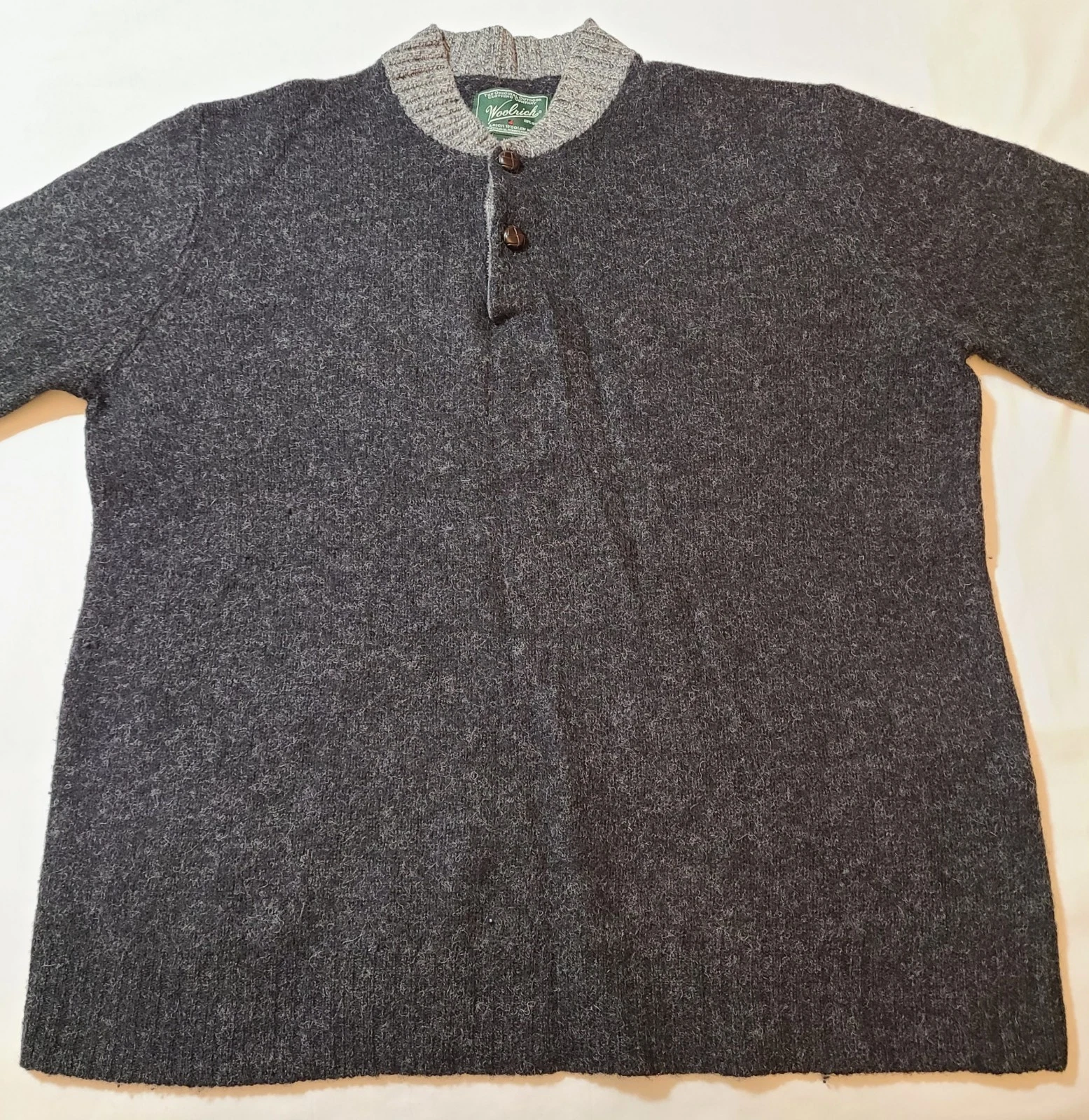 Cozy Vintage Woolrich Men's Large 1/4 Button Wool Blend Pullover L