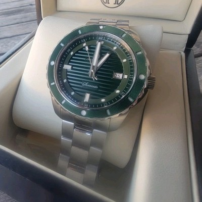 Melbourne Sorrento Men s Green Dial Swiss Auto  Date W/2  Bracelets Watch w/ Box