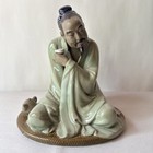 Vintage Chinese Ceramic Figurine – Scholar with Wine Cup – Hand Glazed