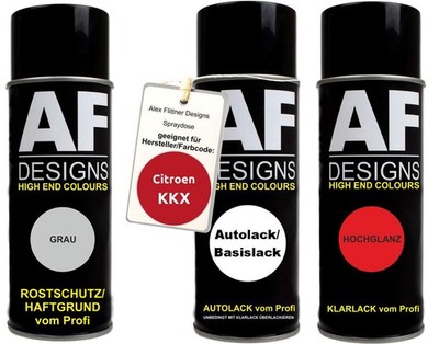 Spraydose Set für Citroen KKX Rouge Tiziano Autolack Klarlack Grundierung Sprayd