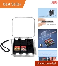 Portable Clear Storage Case for 12 Nintendo Switch Games with Removable Holder
