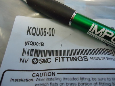 SMC KQU06-00 Fitting, union Y, for 6mm OD tubing. Brand New! Lot of 6 Pieces!