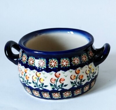 Polish Pottery LUCY Boullion Bowl W/Handles by Manufaktura Boleslawcu