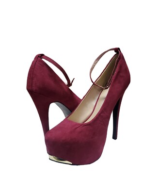 Women's Just Fab Cassia Stilettos Burgundy Size 8.5 NWOB 