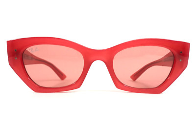 Ray-Ban Sunglasses RB4430 ZENA 6760/84 Cherry Red Frames with Light Red Lenses